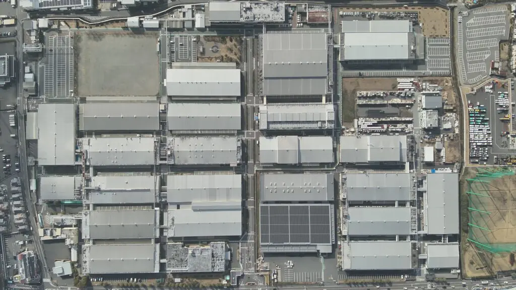 パナソニック　奈良工場様　全景俯瞰写真　空撮